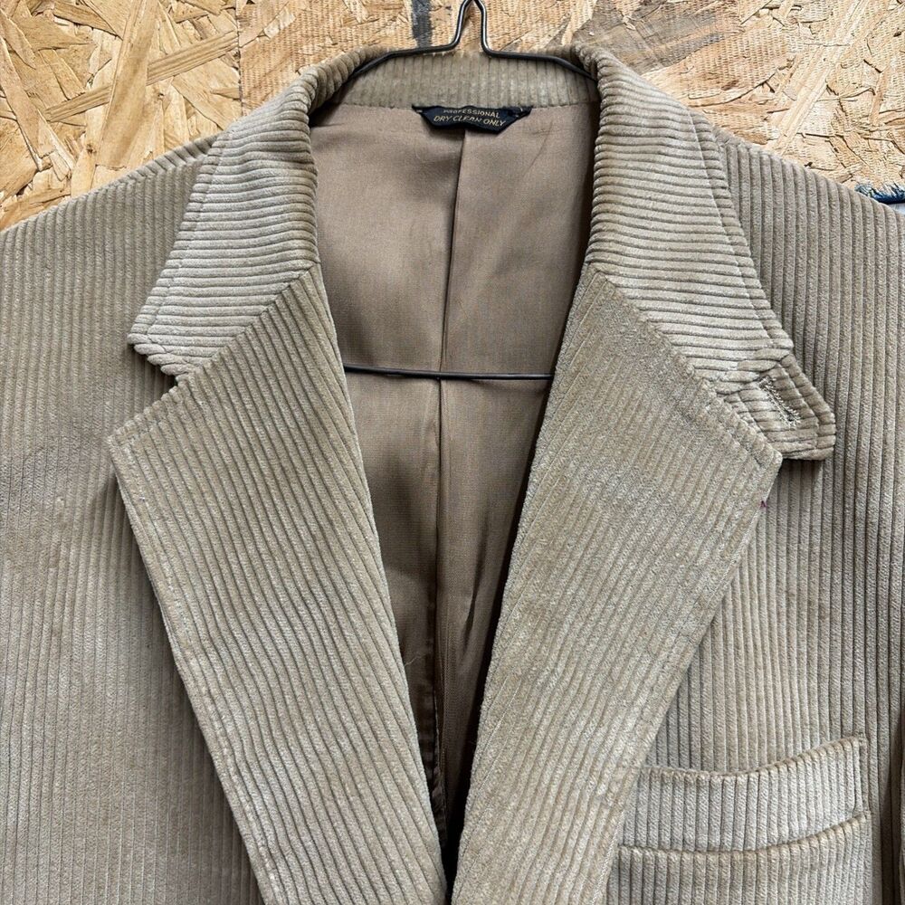 Levi's Panatela Blazer Jacket 42L Corduroy Brown Tan Vtg - Picture 5 of 11